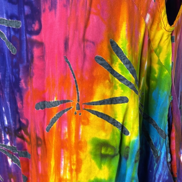 Hula Hula Hawaii Dragonfly Tie Dye Dress / Coverup (OS) - Picture 2 of 11